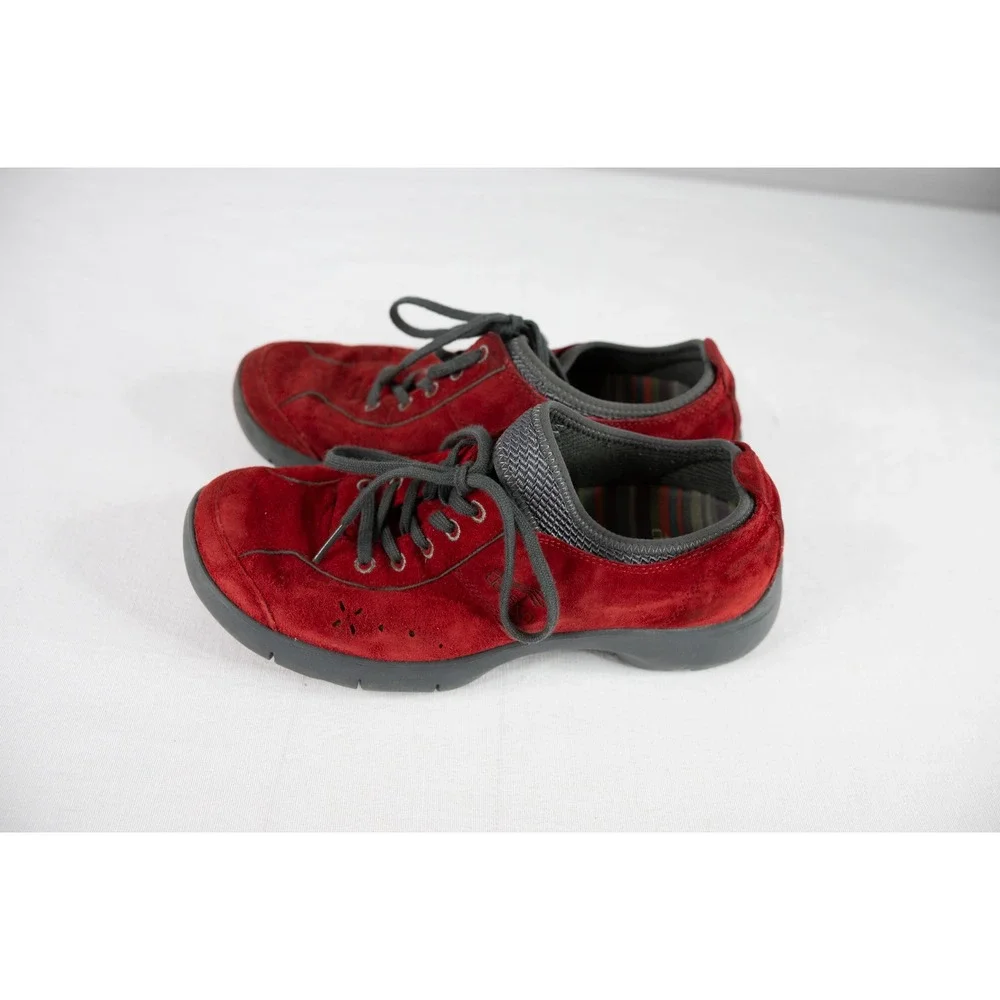Dansko Suede Sneakers Womens size 37 US 7 Red‎ suede elise oxford walking shoes